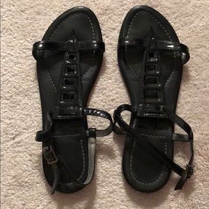 Theory patent leather sandals